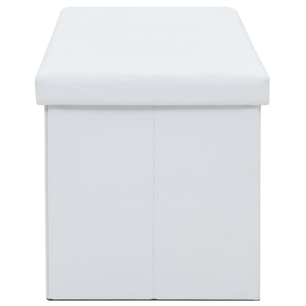 vidaXL Faltbare Sitzbank Kunstleder 110×38×38 cm Weiß
