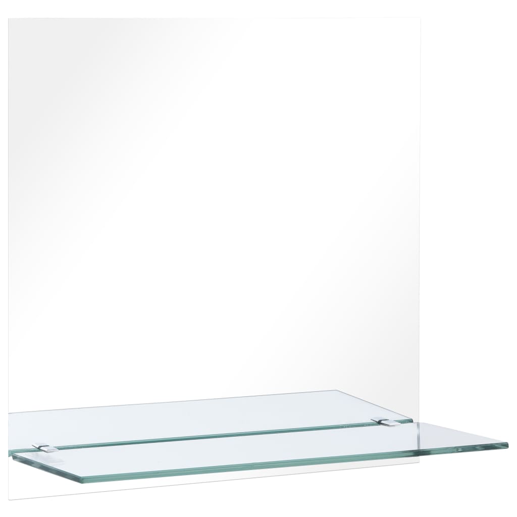vidaXL Wandspiegel mit Regal 60×60 cm Hartglas