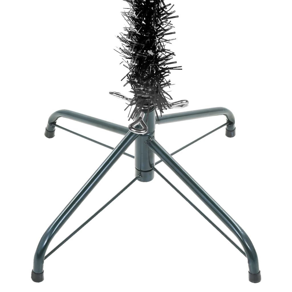 vidaXL Weihnachtsbaum Schlank mit LEDs Schwarz 240 cm
