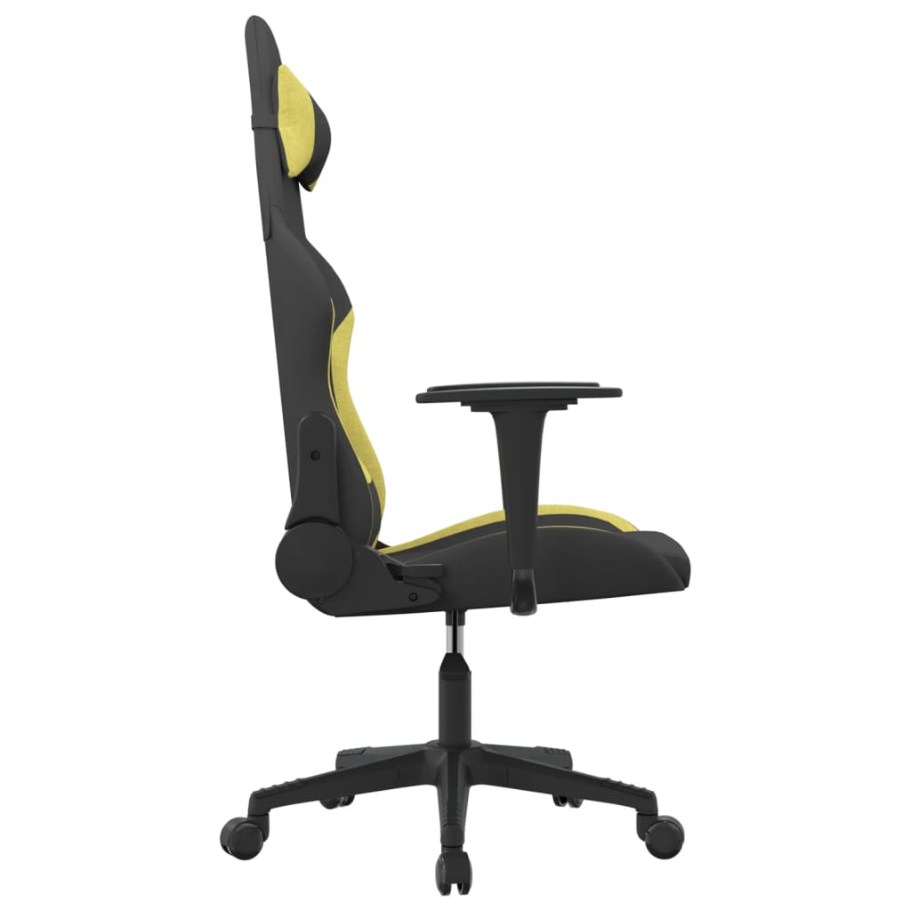 vidaXL Gaming-Stuhl mit Massagefunktion Schwarz und Hellgrün Stoff