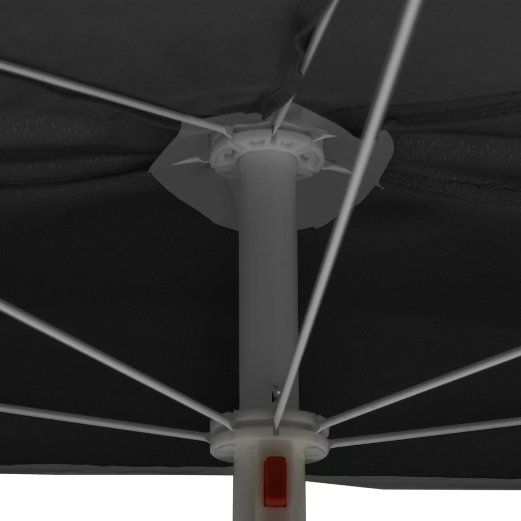 vidaXL Halb-Sonnenschirm mit Mast 180x90 cm Anthrazit