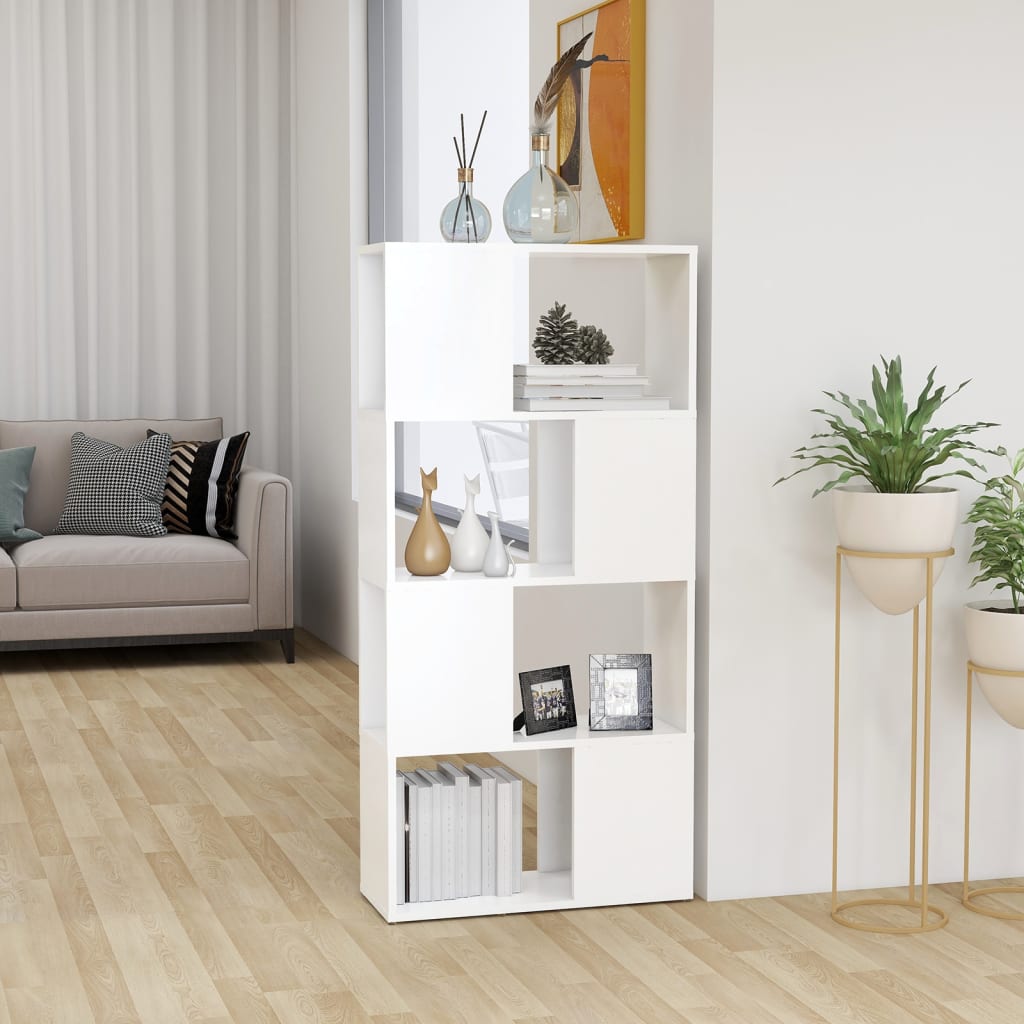 vidaXL Bücherregal Raumteiler Weiß 60x24x124,5cm Holzwerkstoff
