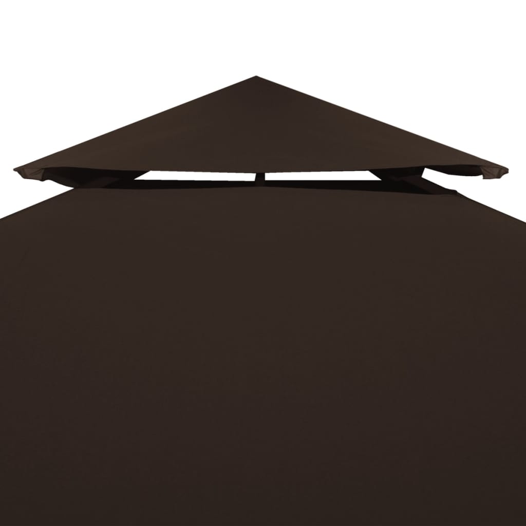 vidaXL Pavillon-Dachplane mit Kaminabzug 310 g/m² 4x3 m Braun