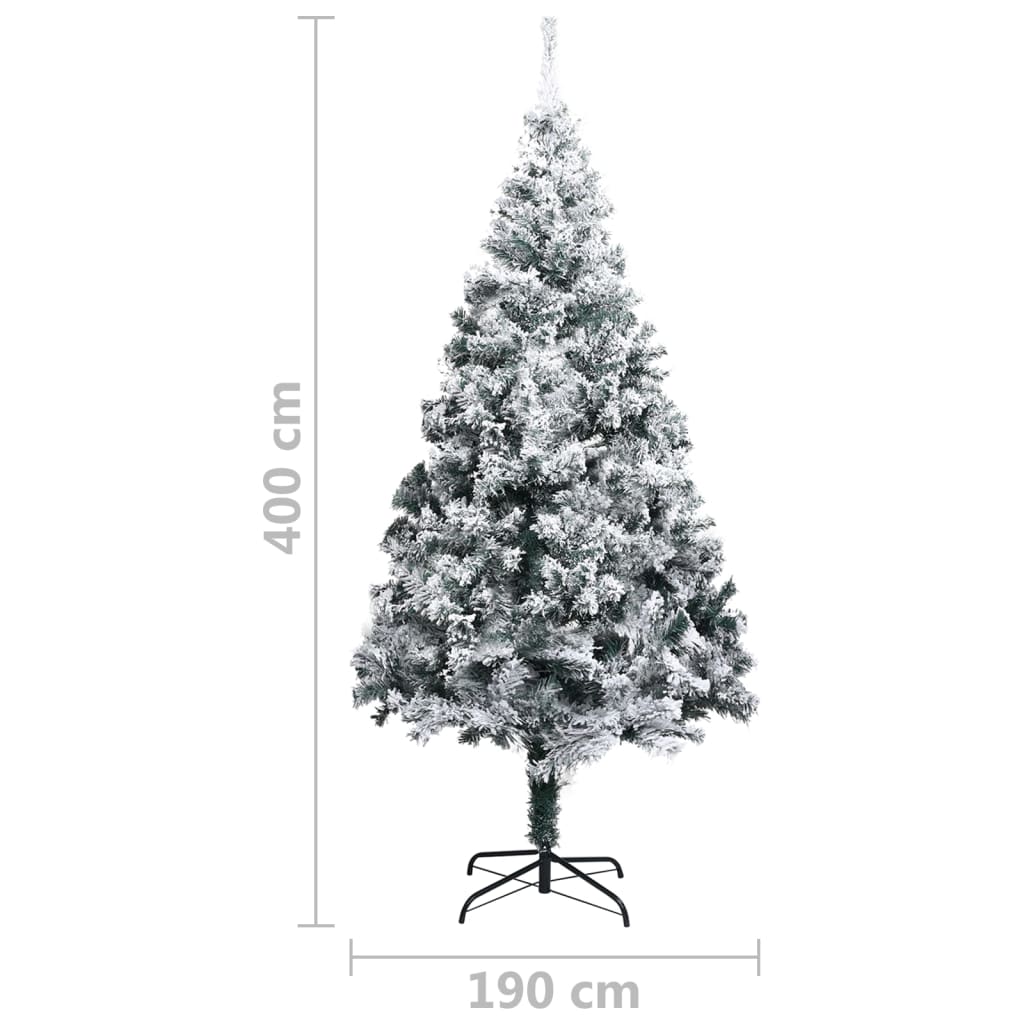 vidaXL Künstlicher Weihnachtsbaum Beschneit Grün 400 cm PVC