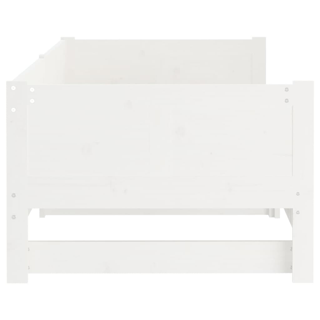 vidaXL Ausziehbares Tagesbett Weiß Massivholz Kiefer 2x(90x190) cm