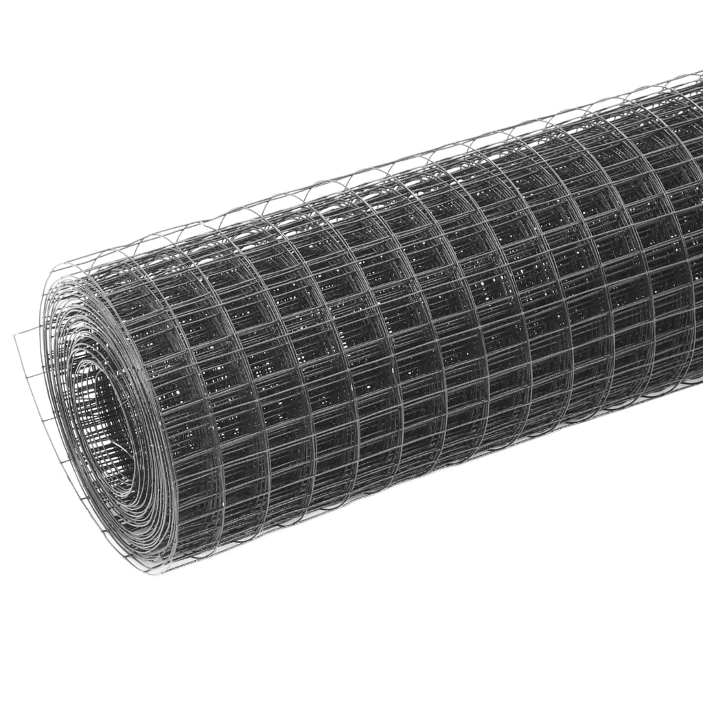 vidaXL Drahtzaun Stahl mit PVC-Beschichtung 25x1,5 m Grau
