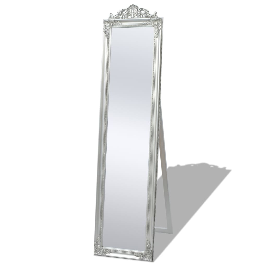 vidaXL Standspiegel im Barock-Stil 160x40 cm Silber