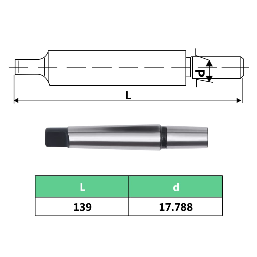 vidaXL Schnellspannbohrfutter MT2-B18 mit 16 mm Spannbereich
