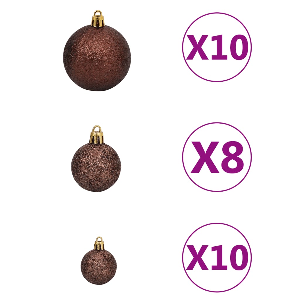 vidaXL Künstlicher Weihnachtsbaum Beleuchtung & Kugeln Blau 210 cm