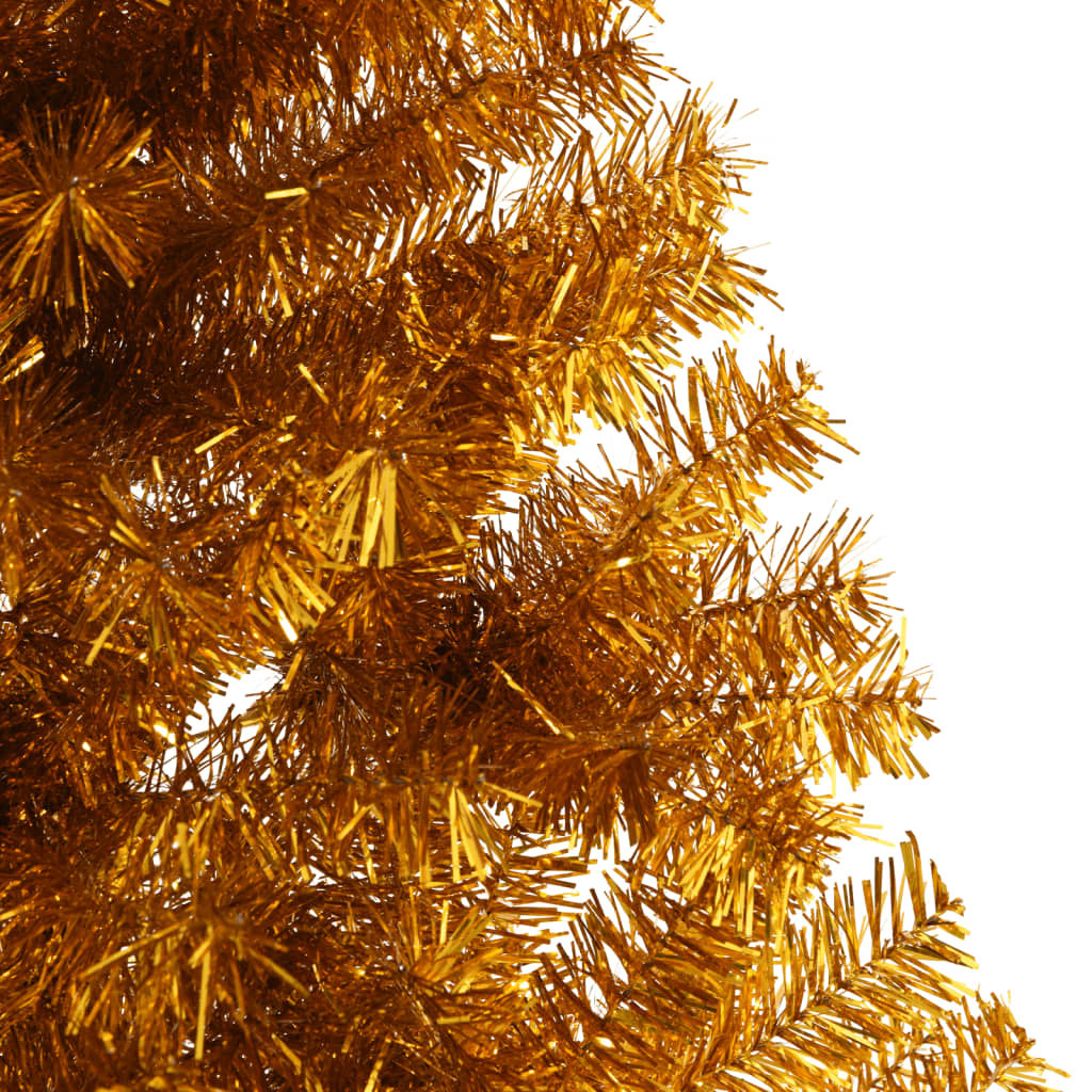 vidaXL Künstlicher Halb-Weihnachtsbaum mit Ständer Gold 210 cm PET