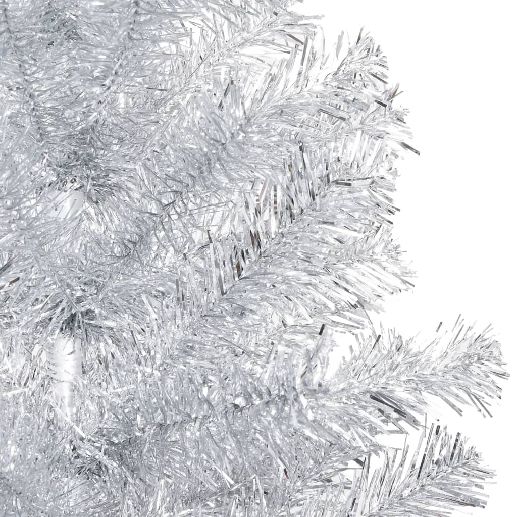 vidaXL Künstlicher Weihnachtsbaum Beleuchtung & Ständer Silber 120 cm