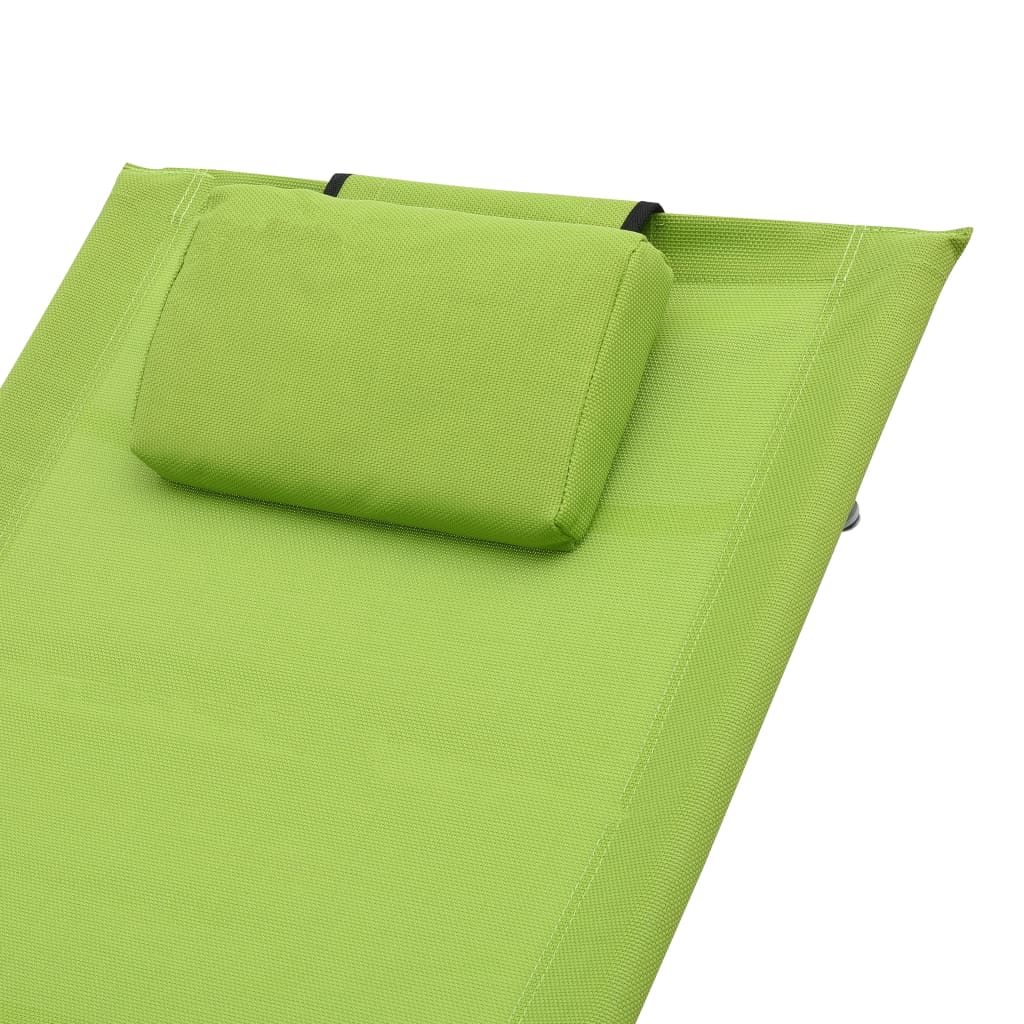 vidaXL Sonnenliege mit Kissen Grün Textilene