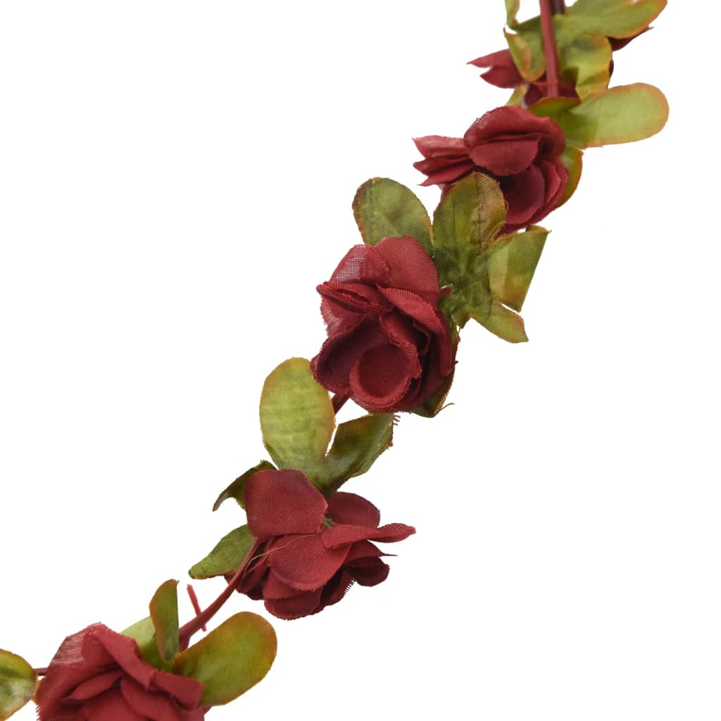 vidaXL Künstliche Blumengirlanden 6 Stk. Weinrot 250 cm