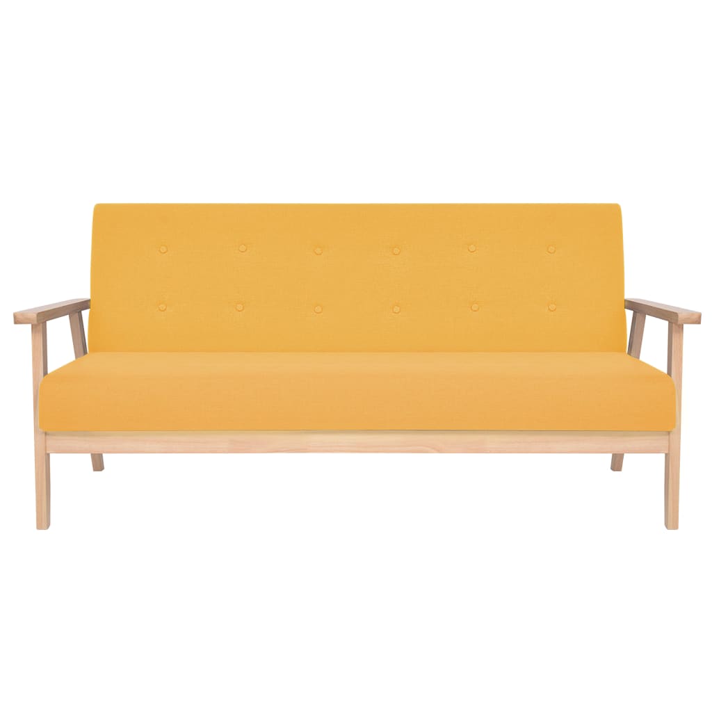 vidaXL 3-Sitzer Sofa Stoff Gelb