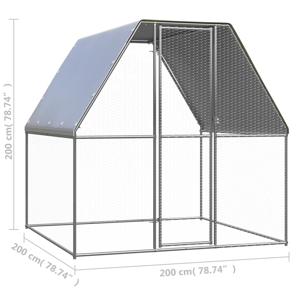 vidaXL Outdoor-Hühnerkäfig 2x2x2 m Verzinkter Stahl