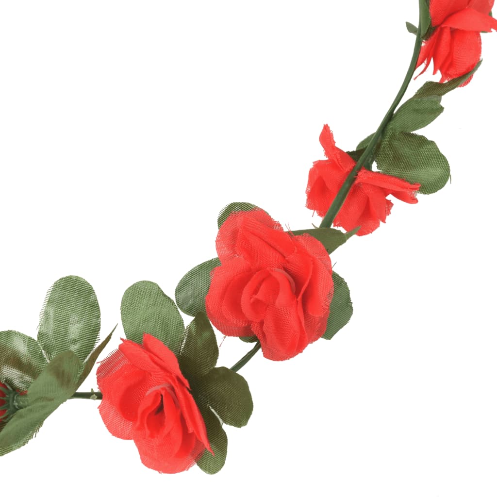 vidaXL Künstliche Blumengirlanden 6 Stk. Rot 250 cm
