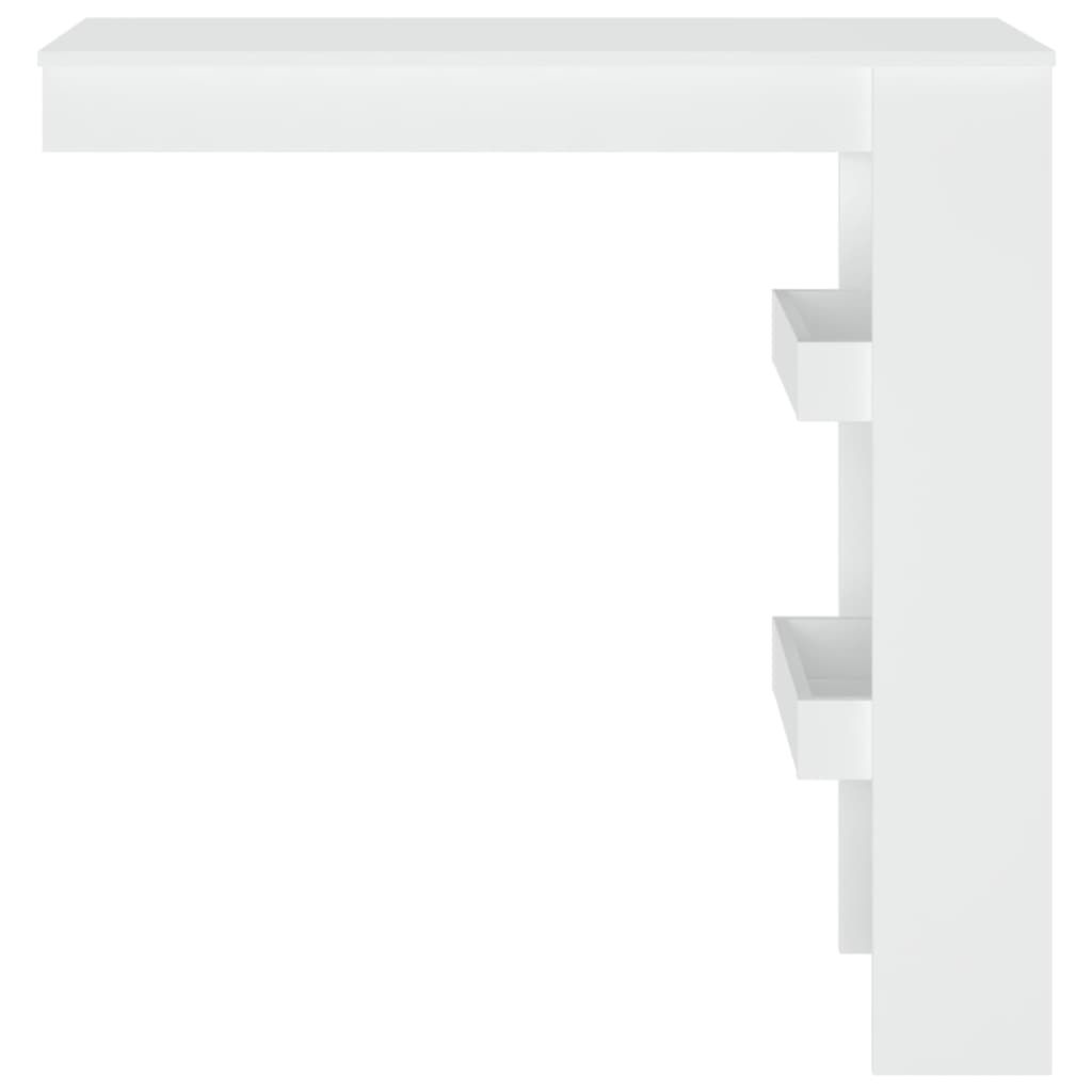vidaXL Wand-Bartisch Weiß 102x45x103,5 cm Holzwerkstoff