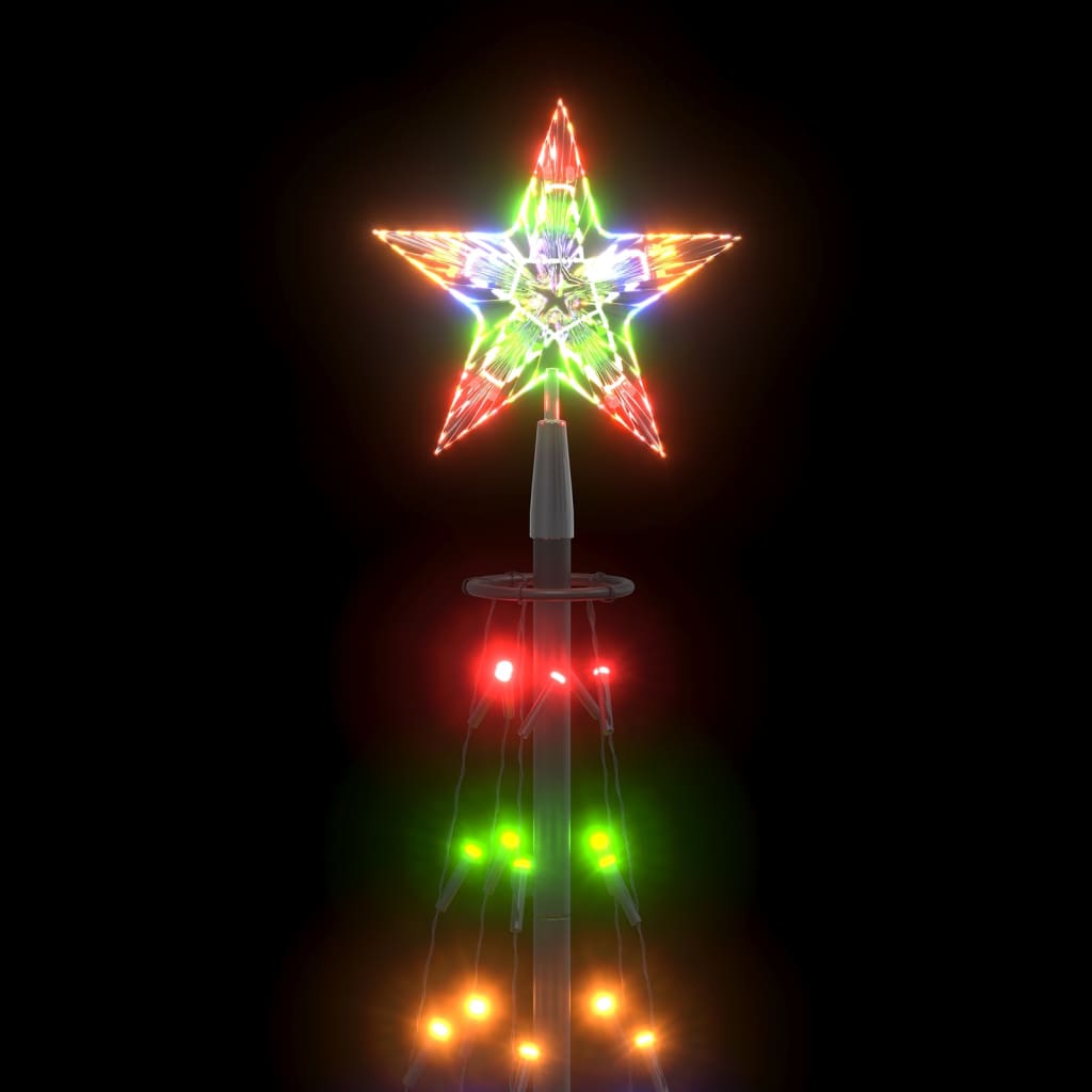 vidaXL Weihnachtsbaum Kegelform Bunt 84 LEDs Dekoration 50x150 cm
