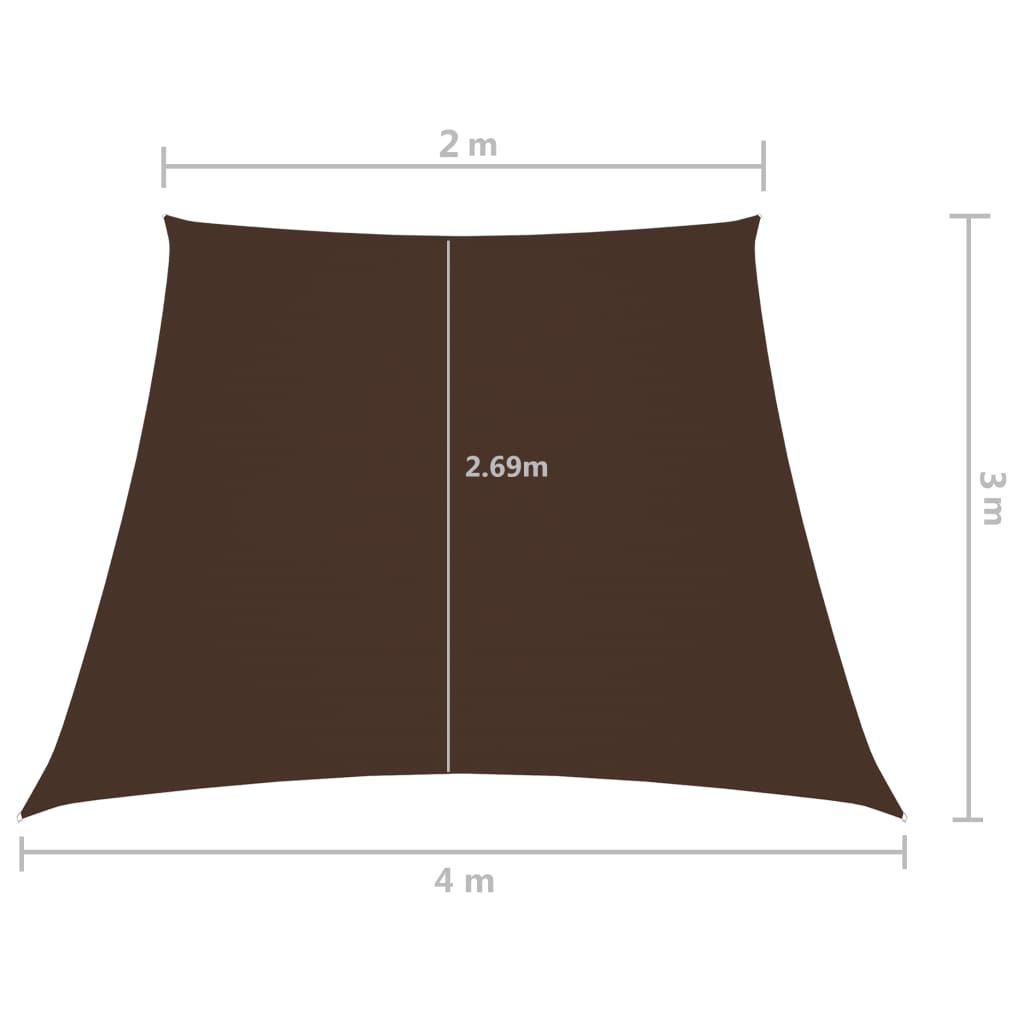 vidaXL Sonnensegel Oxford-Gewebe Trapezförmig 2/4x3 m Braun