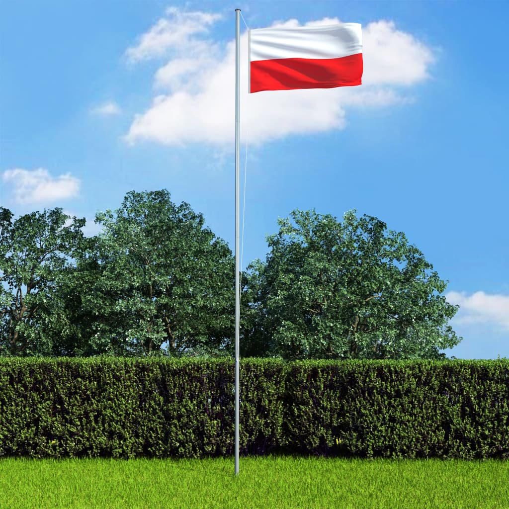 vidaXL Flagge Polens und Mast Aluminium 4 m