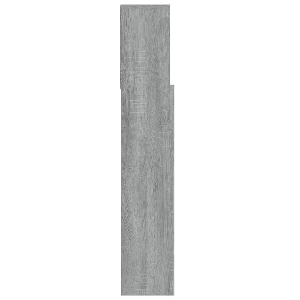 vidaXL Kopfteil mit Ablagen Grau Sonoma 100x19x103,5 cm