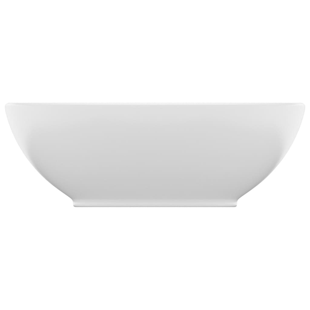 vidaXL Luxuriöses Ovales Waschbecken Matt Weiß 40x33 cm Keramik