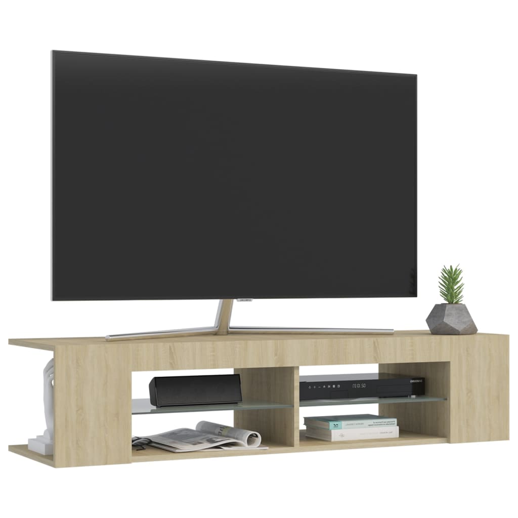 vidaXL TV-Schrank mit LED-Leuchten Sonoma-Eiche 135x39x30 cm