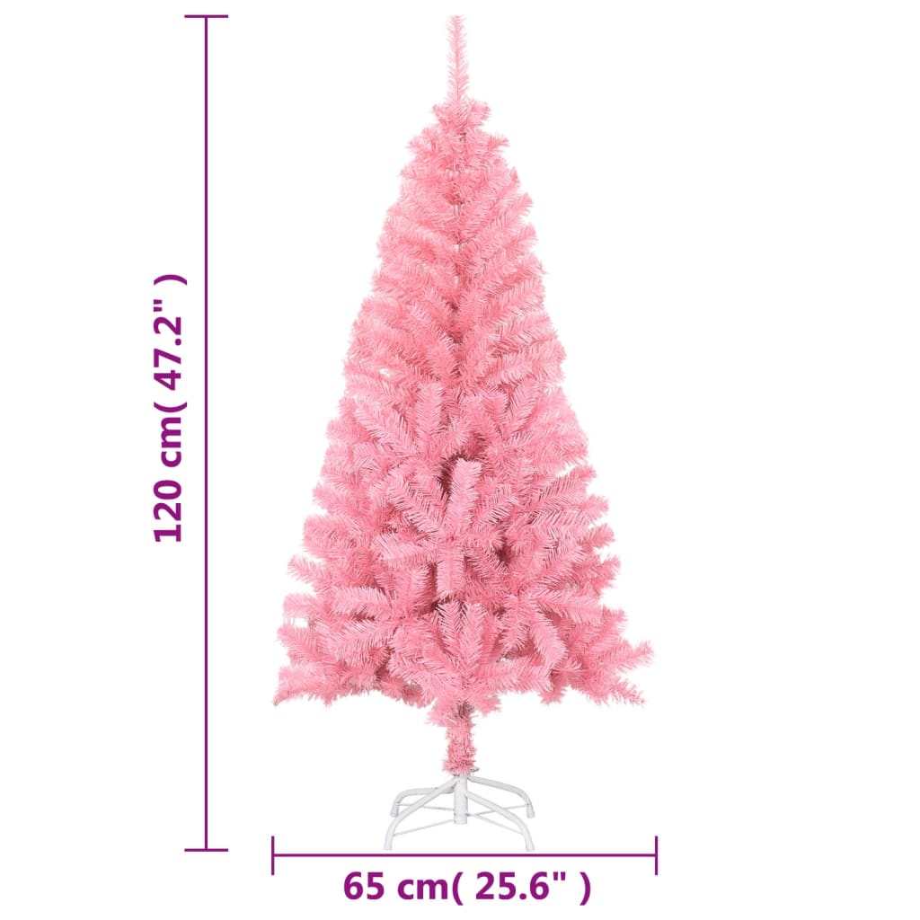 vidaXL Künstlicher Weihnachtsbaum mit Ständer Rosa 120 cm PVC