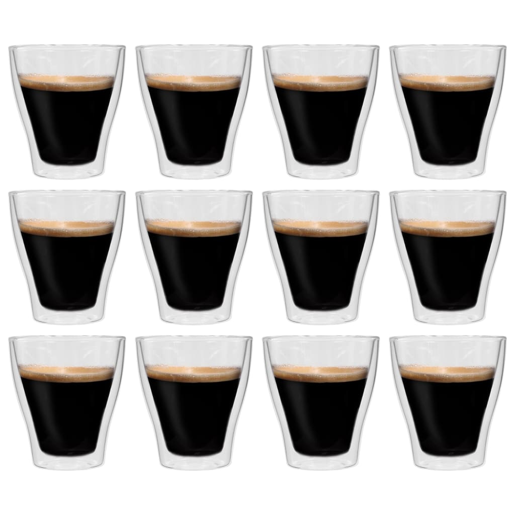 vidaXL Doppelwandige Latte-Macchiato-Gläser 12 Stk. 280 ml