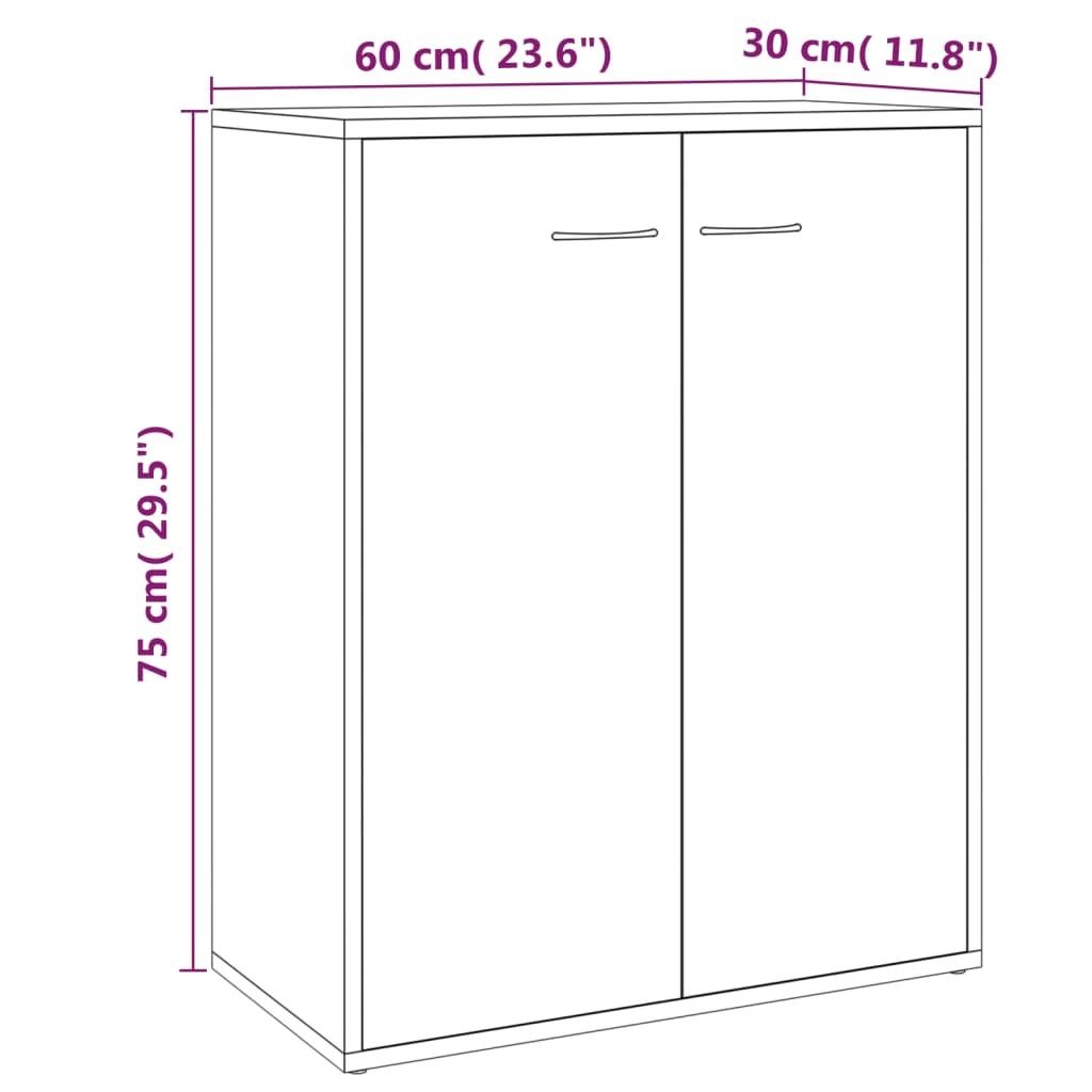 vidaXL Sideboard Räuchereiche 60x30x75 cm Holzwerkstoff
