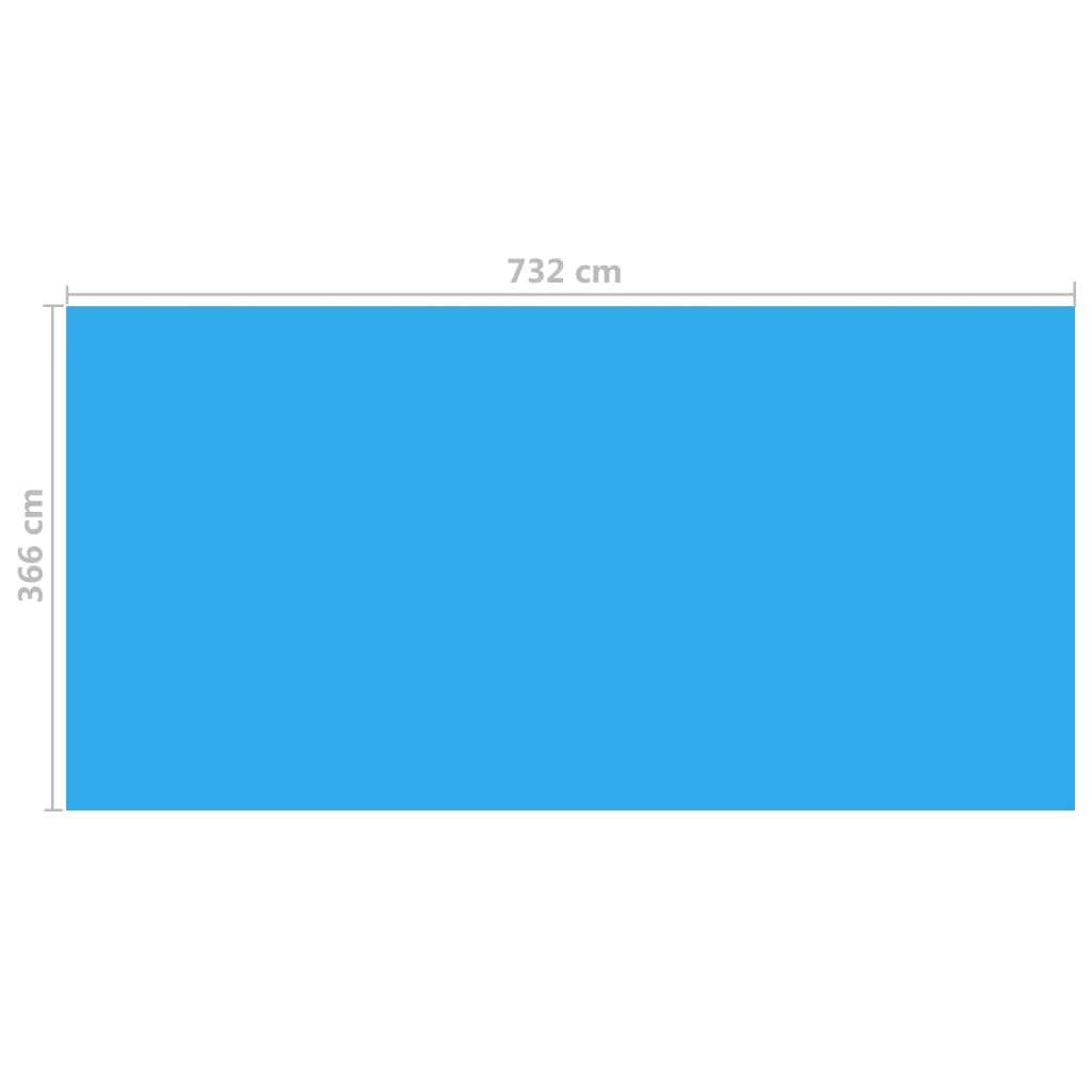 Rechteckige Pool-Abdeckung PE Blau 732 x 366 cm