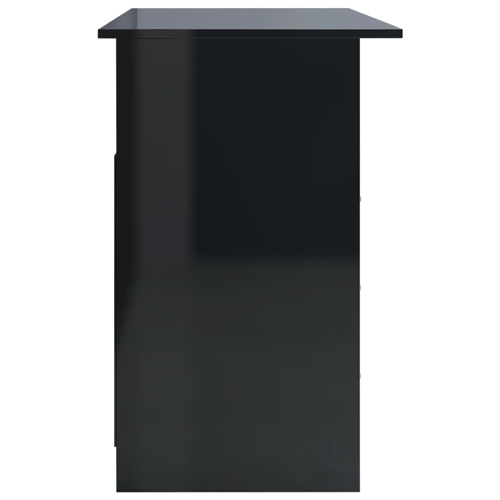 vidaXL Schreibtisch mit Schubladen Hochglanz-Schwarz 110×50×76 cm