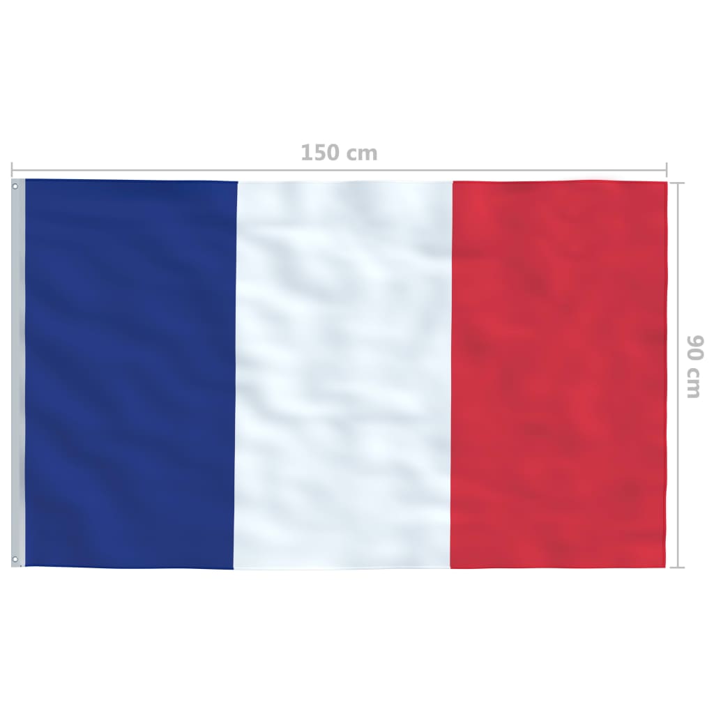 vidaXL Flagge Frankreichs und Mast Aluminium 6 m