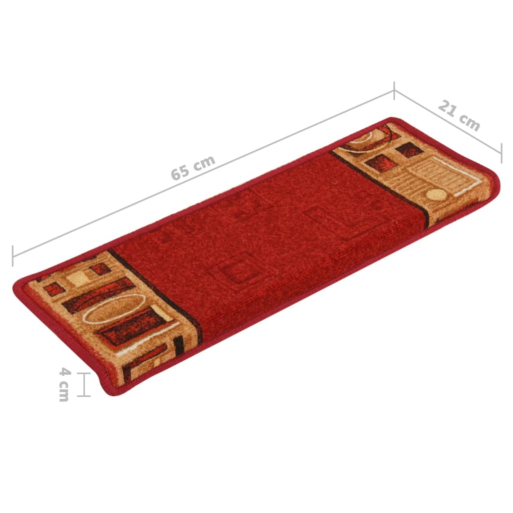 vidaXL Stufenmatten Selbstklebend 10 Stk. 65x25 cm Rot