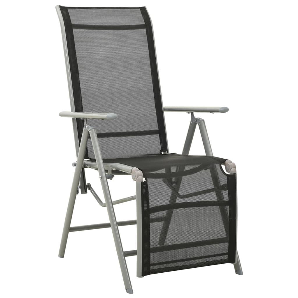 vidaXL Garten-Liegestühle 2 Stk. Textilene und Aluminium Silbern