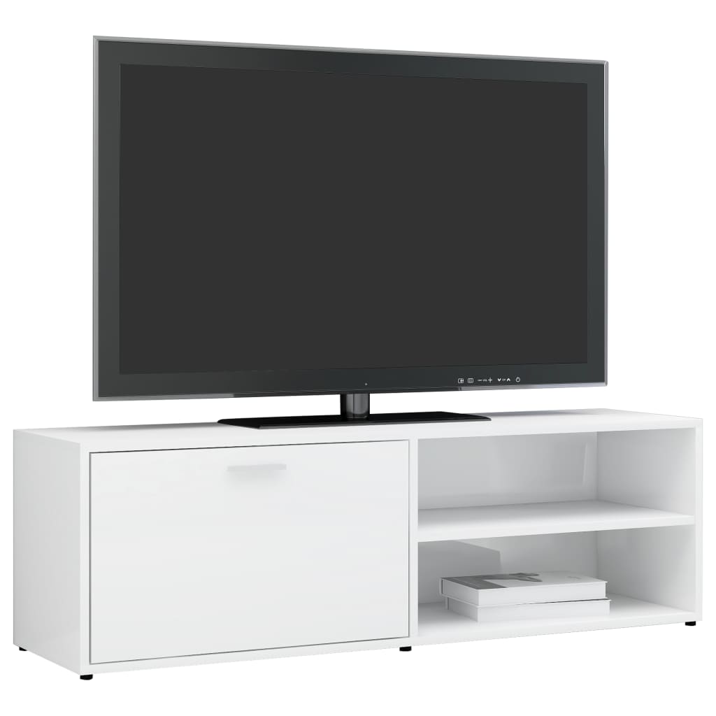 vidaXL TV-Schrank Hochglanz-Weiß 120x34x37 cm Holzwerkstoff