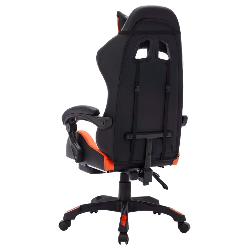 vidaXL Gaming-Stuhl mit RGB LED-Leuchten Orange und Schwarz Kunstleder