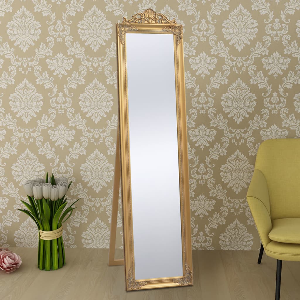 vidaXL Standspiegel im Barock-Stil 160x40 cm Golden