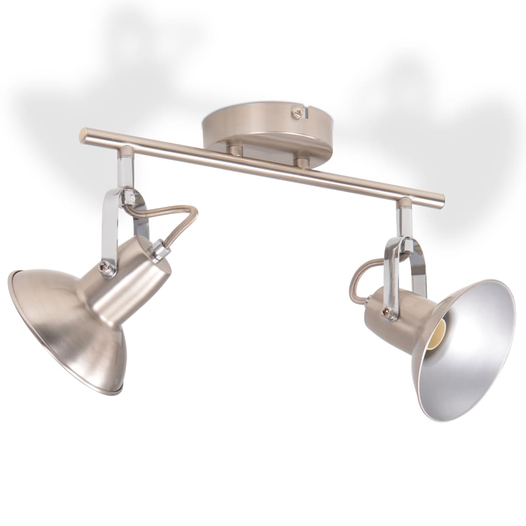 vidaXL Deckenlampe für 2 Glühlampen E14 Silber