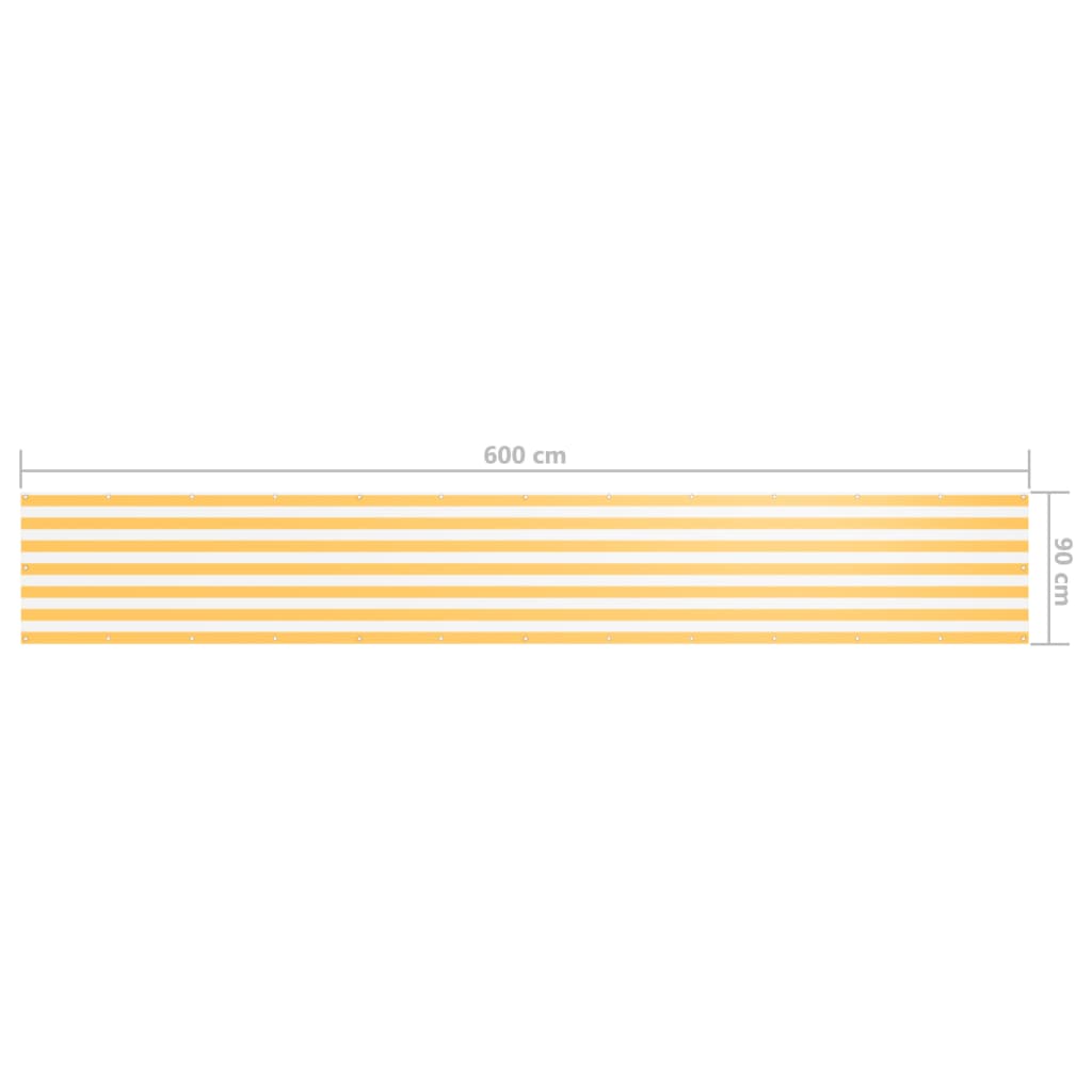 vidaXL Balkon-Sichtschutz Weiß und Gelb 90x600 cm Oxford-Gewebe