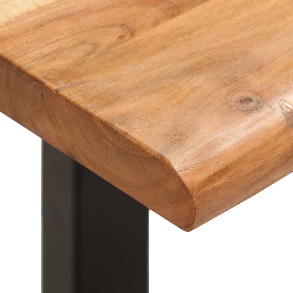 vidaXL Sitzbank mit Naturkanten 160 cm Akazie Massivholz und Stahl