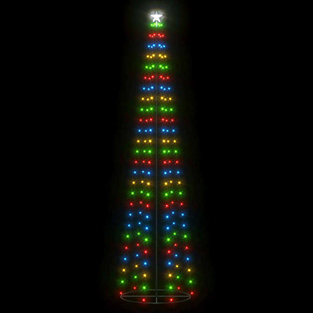vidaXL Weihnachtsbaum in Kegelform 136 LEDs Bunt 70x240 cm