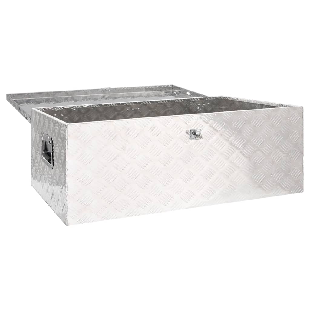 vidaXL Aufbewahrungsbox Silbern 100x55x37 cm Aluminium