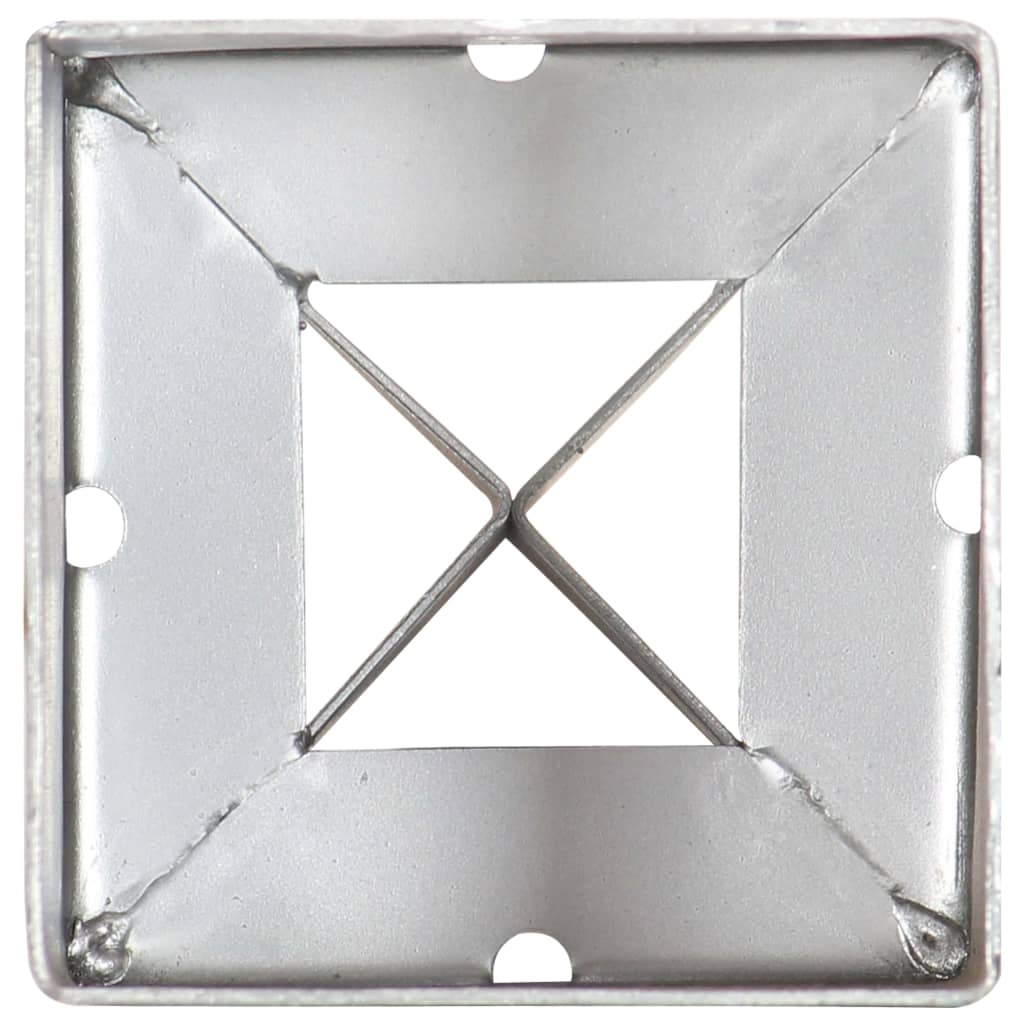 vidaXL Erdspieße 6 Stk. Silbern 9×9×75 cm Verzinkter Stahl