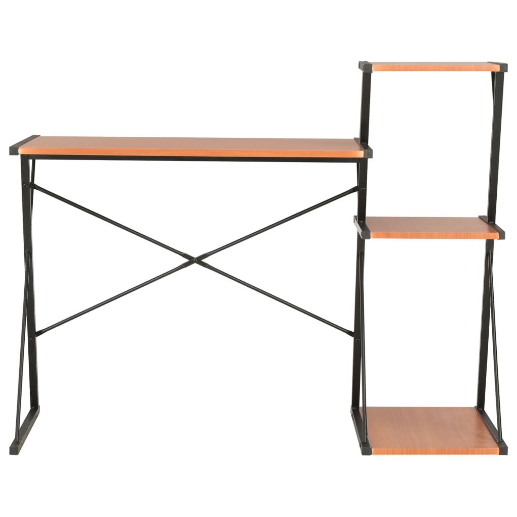 vidaXL Schreibtisch mit Regal Schwarz und Braun 116×50×93 cm