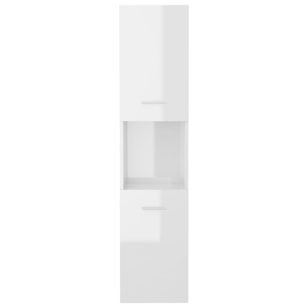 vidaXL Badezimmerschrank Hochglanz-Weiß 30x30x130 cm Holzwerkstoff