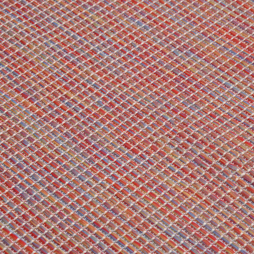 vidaXL Outdoor-Teppich Flachgewebe 80x250 cm Rot
