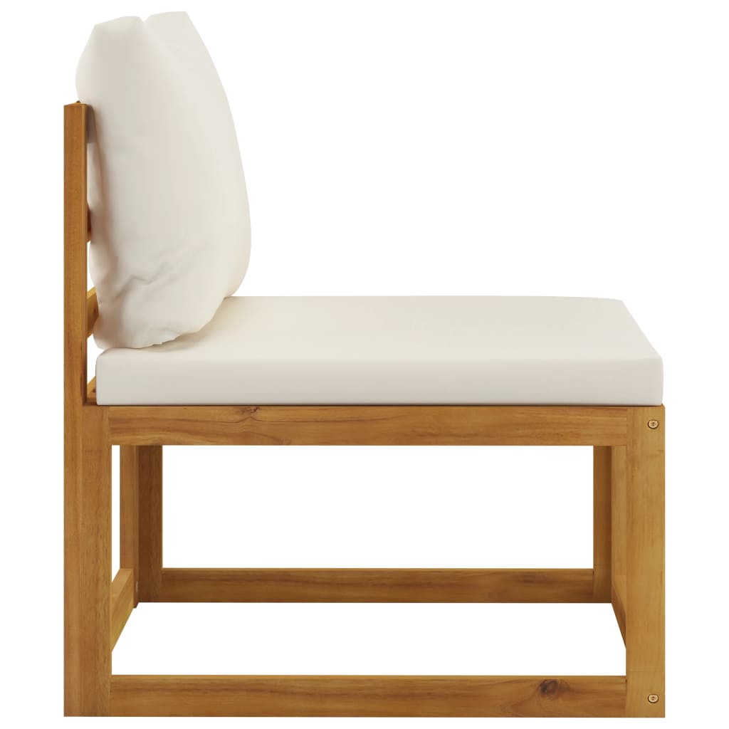 vidaXL 4-Sitzer-Gartensofa mit Auflagen Creme Akazie Massivholz
