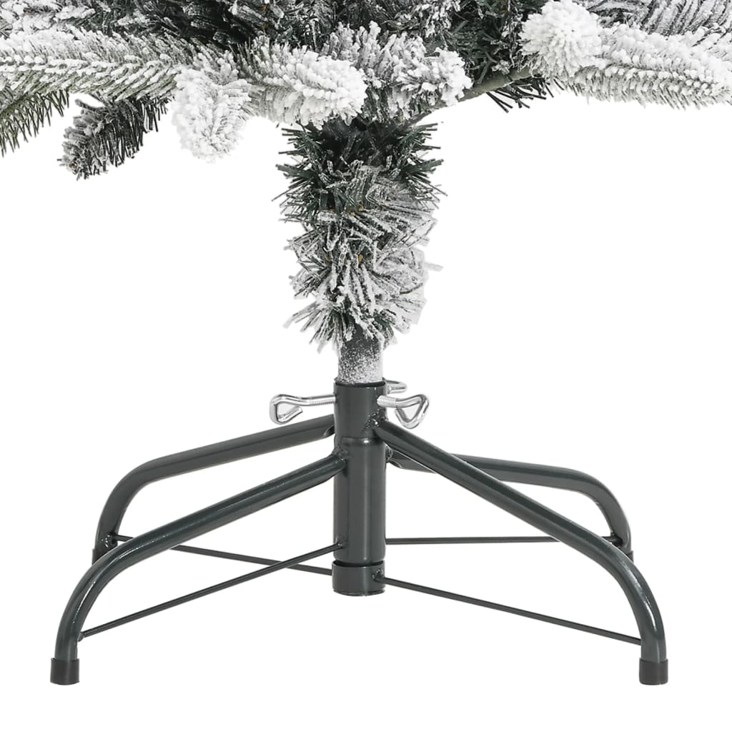 vidaXL Künstlicher Weihnachtsbaum Beschneit Schlank 210 cm PVC&PE