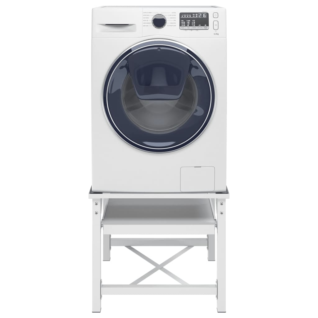 vidaXL Waschmaschinen-Untergestell mit Ausziehbarer Ablage Weiß